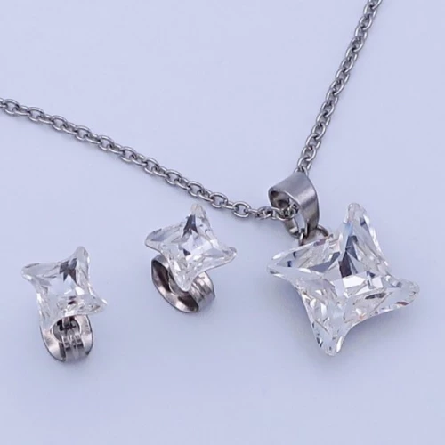 Souprava Swarovski Twister 6mm, 10mm crystal chirurgická ocel