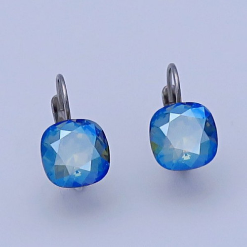 Náušnice Swarovski majestic blue 10mm chrurgická ocel