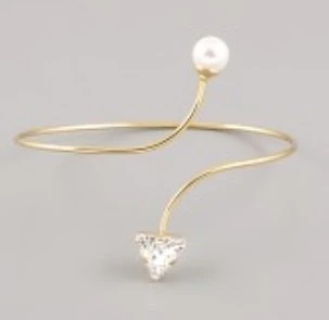 Náramek TRIANGLE s kamínky Swarovski - pozlaceno