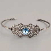 Náramek CASTLE zdobí Rivoli SWAROVSKI 8mm - starostříbro