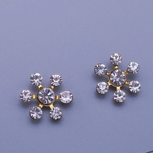 Zlacené náušnice kytičky 14mm z chirurgické oceli