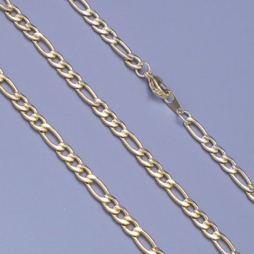 Zlacený řetízek z chirurgické oceli Figaro 3mm délka do 60cm