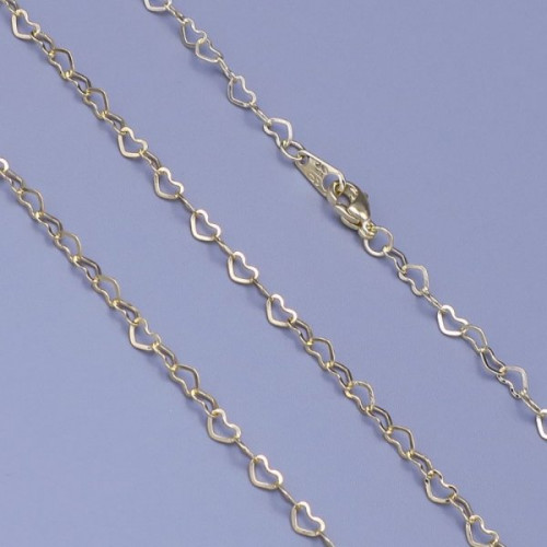 Zlacený řetízek z chirurgické oceli srdíčka 3mm