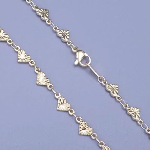 Zlacený náramek srdíčka z chirurgické oceli