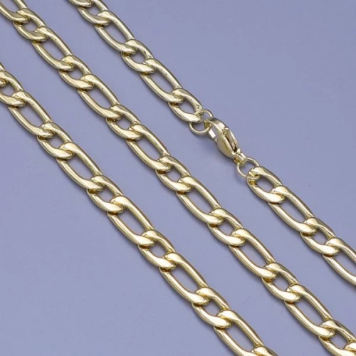 Zlacený řetízek z chirurgické oceli 7mm