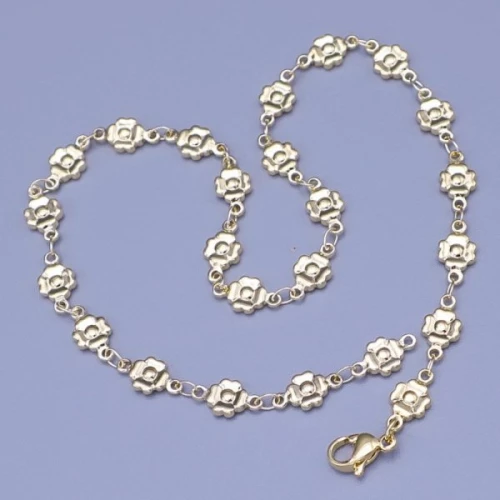 Zlacený náramek na kotník z chirurgické oceli