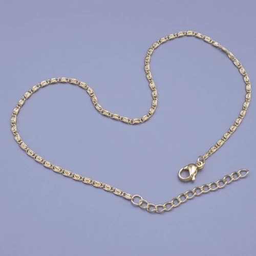 Zlacený náramek na kotník z chirurgické oceli-Snake 2mm