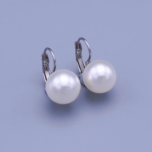 Náušnice kuličky White 12mm