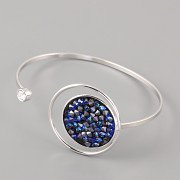 Náramek KRUHÁK zdobí CRYSTAL ROCKS SWAROVSKI 20mm - rhodium