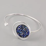 Náramek KRUHÁK zdobí CRYSTAL ROCKS SWAROVSKI 20mm - rhodium