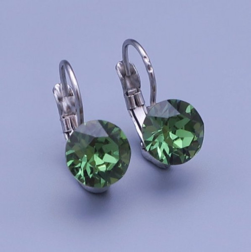 Náušnice Swarovski erinite ( zelená ) 8mm