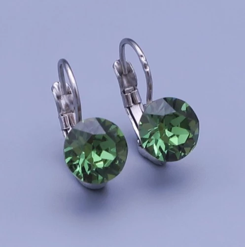 Náušnice Swarovski erinite ( zelená ) 8mm