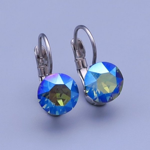 Náušnice Swarovski erinite shimmer ( modrá ) 8mm