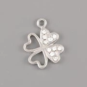 Přívěsek ČTYŘLÍSTEK S KAMÍNKY - Ag925 rhodium