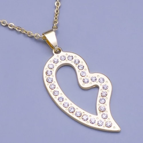 Zlacené srdíčko 40mm z ch.oceli