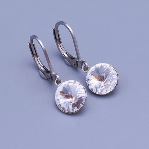 Náušnice z chirurgické oceli Swarovski rivoli 8mm > varianta Crystal