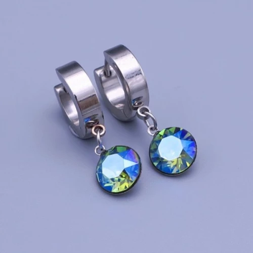 Náušnice z chirurgické oceli Swarovski rivoli 8mm > varianta Měnící modrá