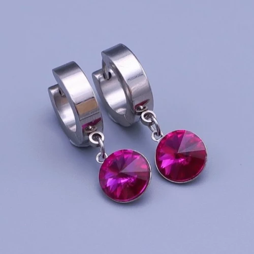Náušnice z chirurgické oceli Swarovski rivoli 8mm > varianta Měnící růžová