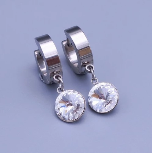 Náušnice z chirurgické oceli Swarovski rivoli 8mm > varianta Crystal