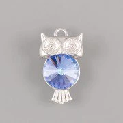 Přívěsek SOVIČKA zdobí Rivoli Swarovski 8mm - Ag925 rhodium