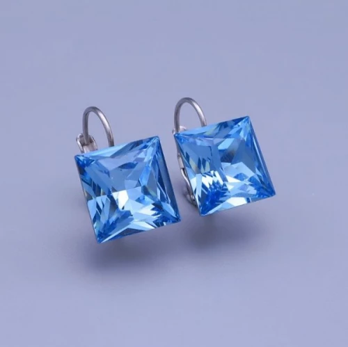 Náušnice Swarovski kostky 12mm Light sapphire