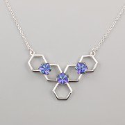 Náhrdelník HEXAGON zdobí kostičky Swarovsk - 6mm - rhod.