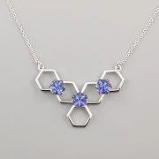 Náhrdelník HEXAGON zdobí kostičky Swarovsk - 6mm - rhod.