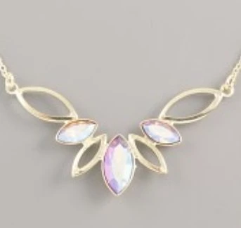 Náhrdelník KLÁRA Navette Swarovski - pozlaceno