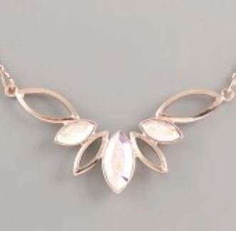 Náhrdelník KLÁRA Navette Swarovski - růžové zlato