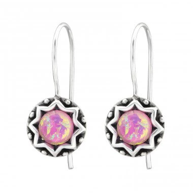 Opálové stříbrné náušnice