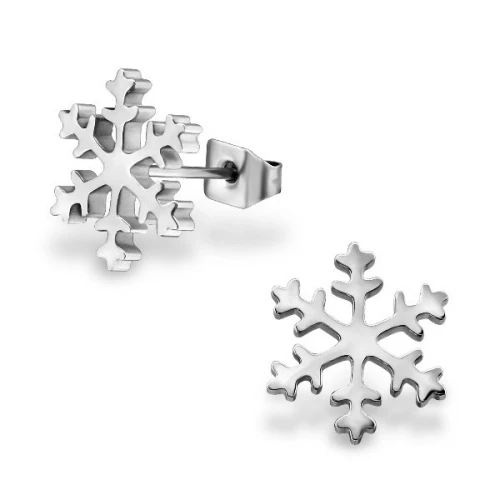 Náušnice Sněhová Vločka - 316l chirurgická nerezová ocel