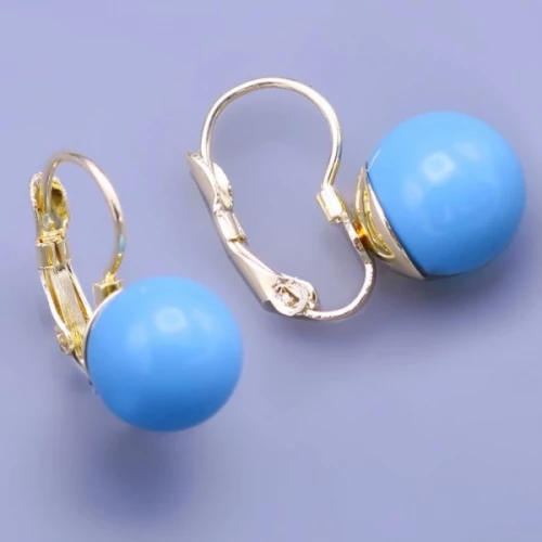 Zlacené náušnice z chirurgické oceli Swarovski perle 10mm