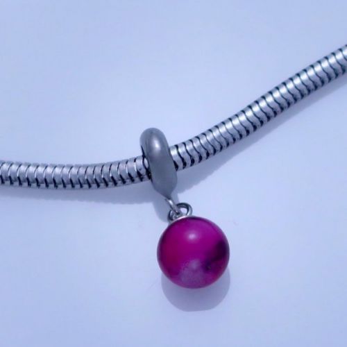 Korálek z chirurgické oceli s kuličkou - výběr barev > varianta Růžová