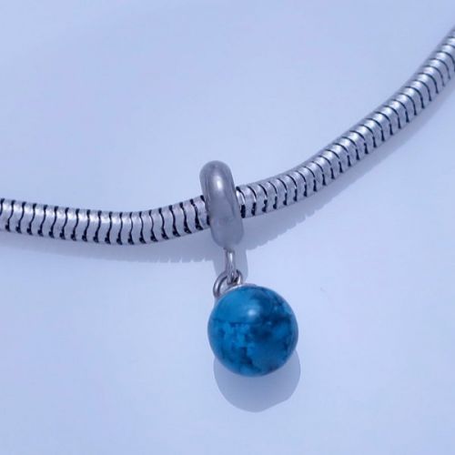 Korálek z chirurgické oceli s kuličkou - výběr barev > varianta Modrá