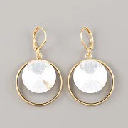 Náušnice S KRUHEM zdobí RIVOLI 18mm - pozlaceno