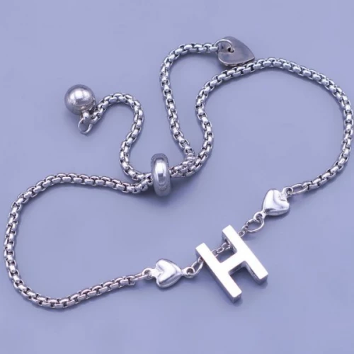 Náramek z chirurgické oceli s písmenem - H > varianta H