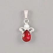 Přívěsek ANDĚL PRO MILOVANÉ zdobí Slzička Swarovski 8mm - rhodium