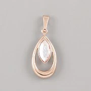 Přívěsek ELSA zdobí Navette Swarovski 10mm - růžové zlato