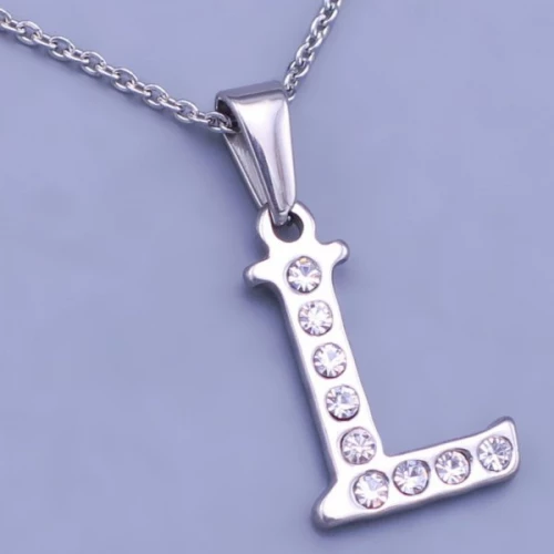 Písmeno L se zirkony z chirurgické oceli > varianta L