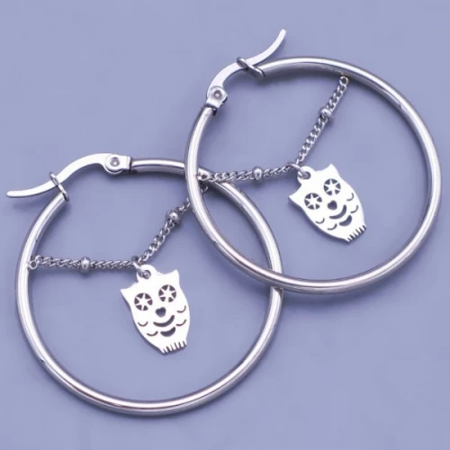 Náušnice kruhy 35mm sovičky
