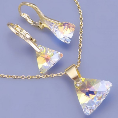 Souprava Swarovski Triangl Crystal AB (měnící )