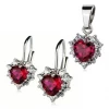 Další: Sada stříbrné náušnice a přívěšek, čiré a tmavě růžový zirkon