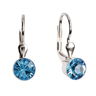 Stříbrné náušnice s krystaly Crystals from Swarovski®,Aqua > varianta Modrá