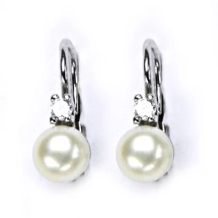 Stříbrné náušnice přírodní perly 5,5 mm