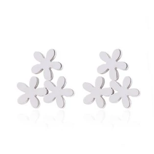 Ocelové náušnice kytičky