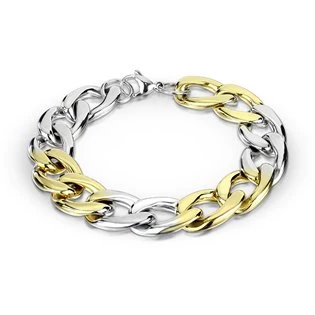 Pánský ocelový náramek zlacený, tl. 12 mm