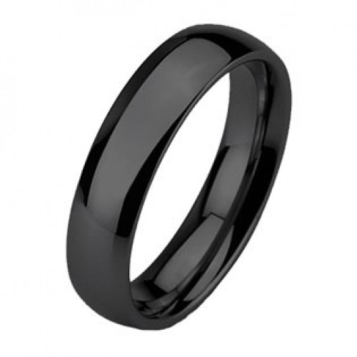 Wolframový prsten černý, šíře 6 mm