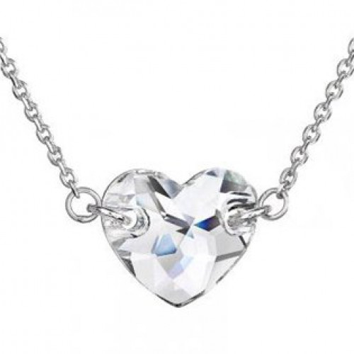 Stříbrný náhrdelník srdce Crystals from Swarovski® Crystal > varianta Crystal