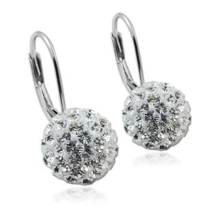 Stříbrné náušnice koule 10 mm s krystaly Crystals from Swarovski®, Crystal