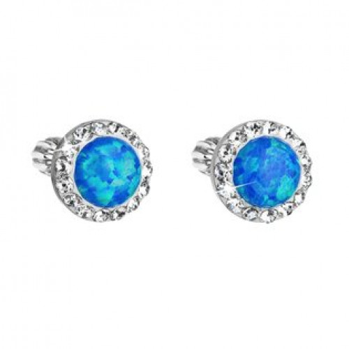 Náušnice s kamínky Crystals from Swarovski® modrý opál